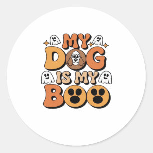 Min Hund är min Boo Shirt � Rolig hund Älskare Gif Runt Klistermärke