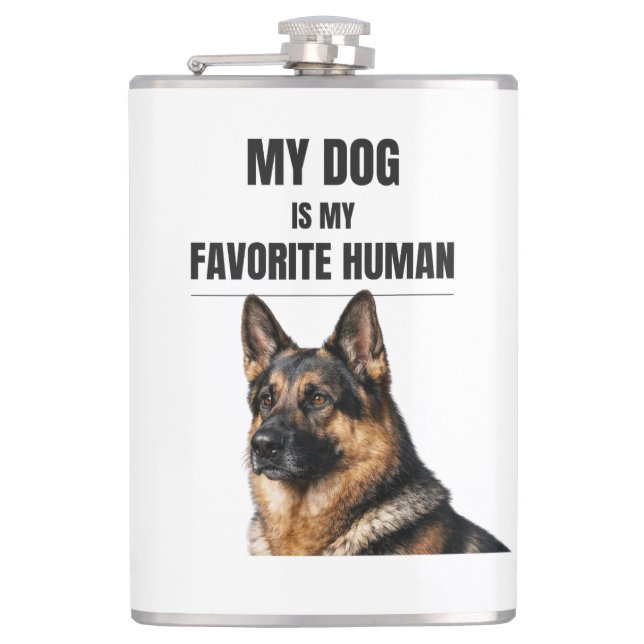 Min hund är min favoritmänniska fickplunta (Framsidan)