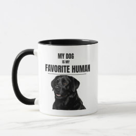 Min hund är min favoritmänniska – Svart Lab Coffee Mugg