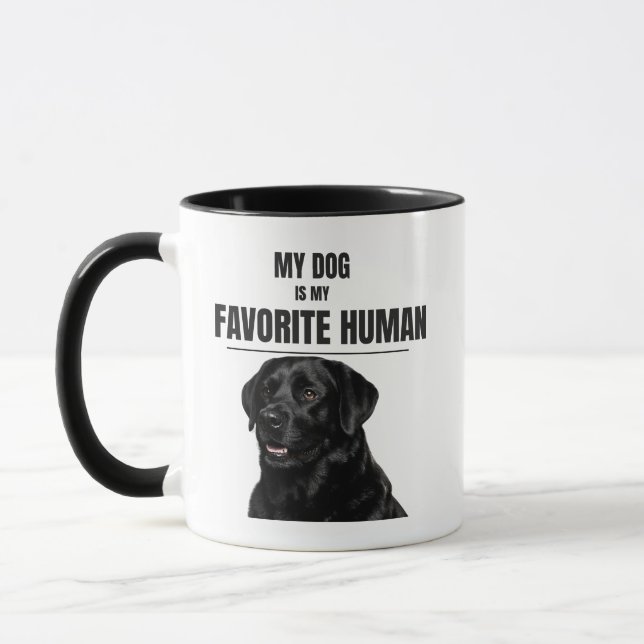 Min hund är min favoritmänniska – Svart Lab Coffee Mugg (Vänster)