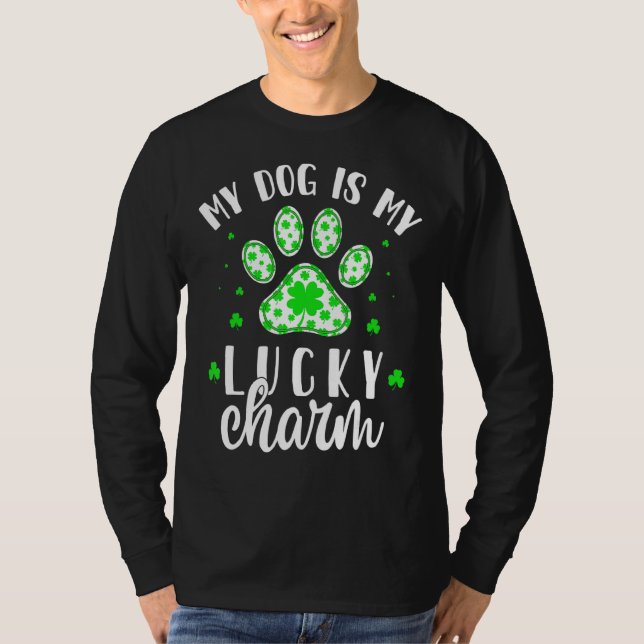 Min Hund är min Lucky Charm Shamrock Hund Mamma St T Shirt (Framsida)