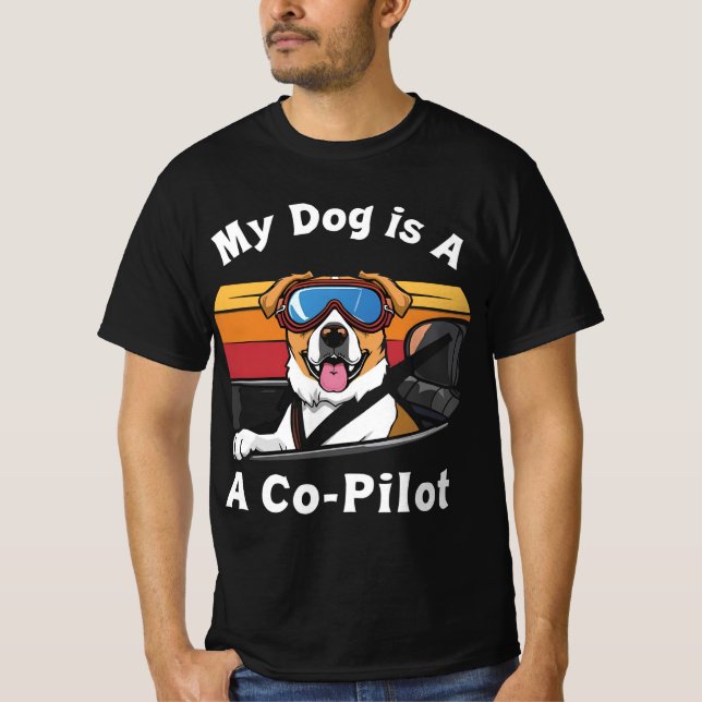 Min Hund är Min medpilot | Rolig hund- och bilgraf T Shirt (Framsida)