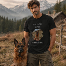 Min hund är min terapeut foto svart t shirt