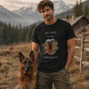 Min hund är min terapeut foto svart t shirt