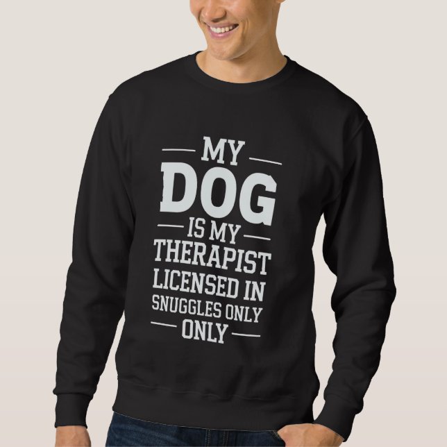 Min Hund är min terapi Lång Ärmad Tröja (Framsida)