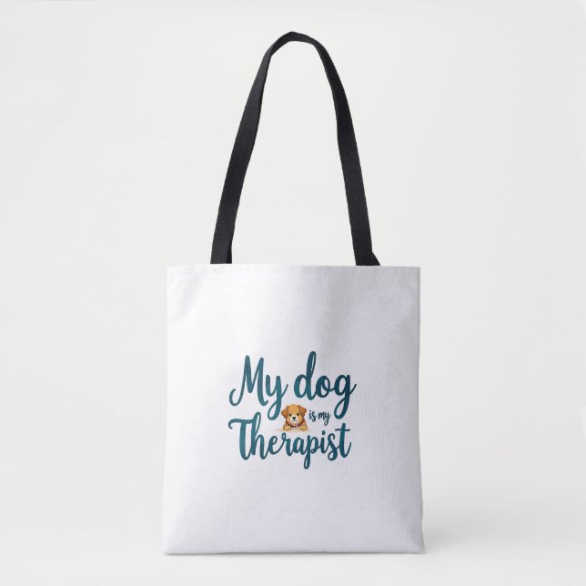 Min Hund är Min terapist - Cute & Funny Shoulder Tygkasse (Framsida)