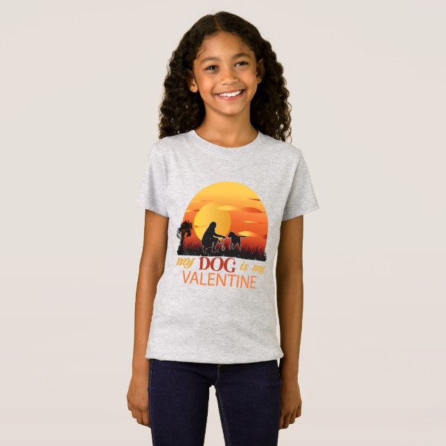 Min hund är min valentin, hund är min valentin t shirt (Hel framsida)