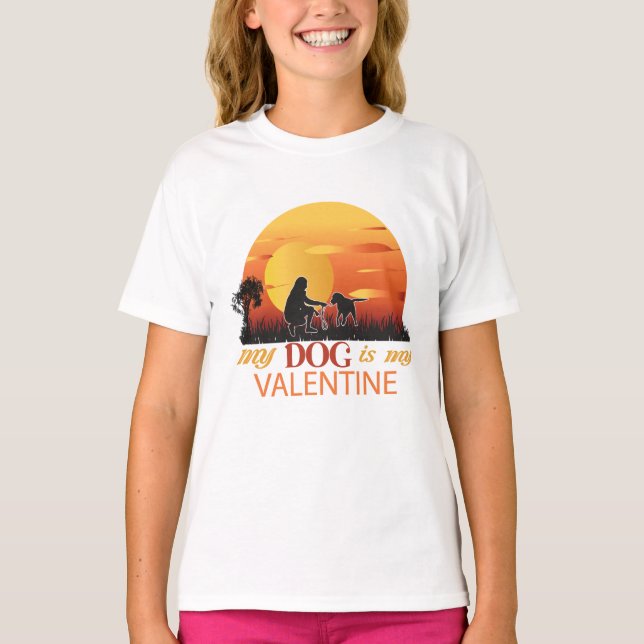 Min hund är min valentin, hund är min valentin t shirt (Framsida)