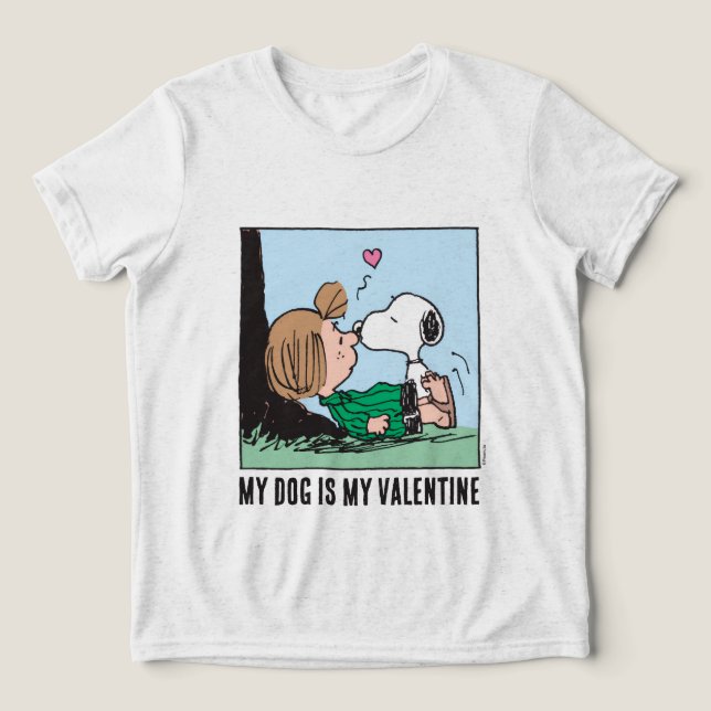 Min hund är min valentin | Peppermint Patty & Snoo T Shirt (Design Framsida)