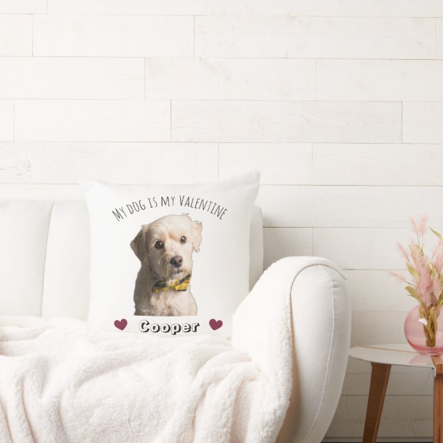 Min hund är min valentin – Personlig husdjur  Kudde (Soffa)
