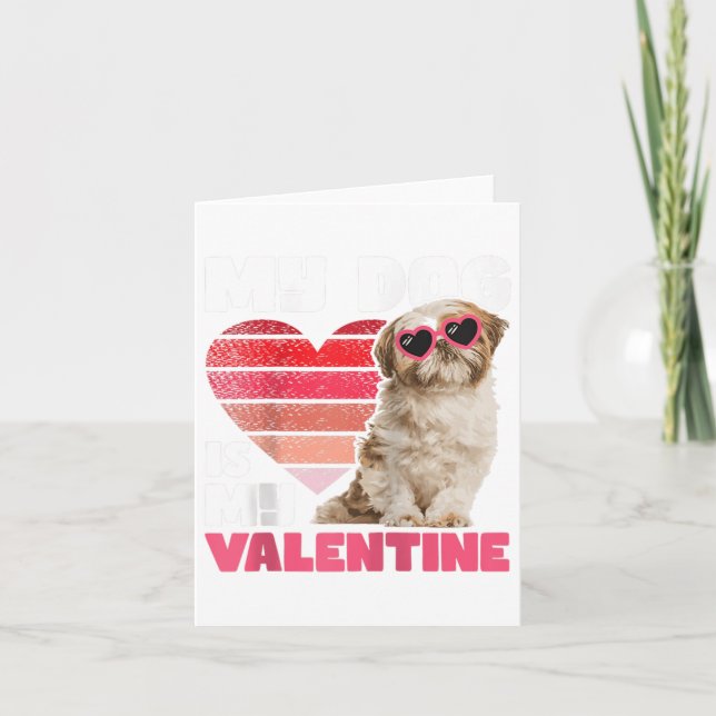 Min hund är min valentin - tatuering Shih Tzu djur Kort (Framsida)