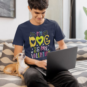 Min Hund är min Valentine Colorful Retro Typograph T Shirt