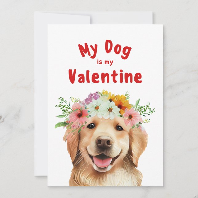 Min hund är min valentine hälsning julkort (Framsida)