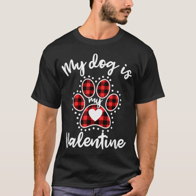 Min hund är min valentine hundägare vacker kopia a t shirt (Framsida)
