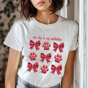 Min Hund är min Valentine Red Bow Tassar T Shirt