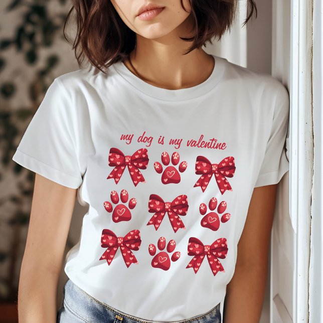 Min Hund är min Valentine Red Bow Tassar T Shirt (Skapare uppladdad)