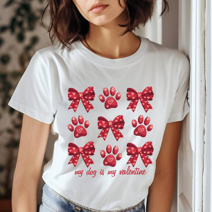 Min Hund är min Valentine Red Bow Tassar T Shirt