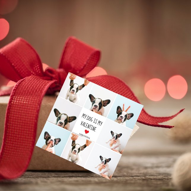Min Hund är min Valentine | Två Hund foton Gåvor Etiketter (Skapare uppladdad)