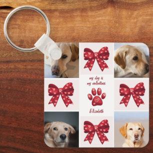 Min Hund är mina Valentineser Bow 4-foton Nyckelring