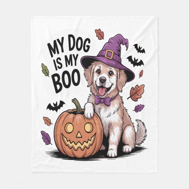 Min Hund är My Boo Halloween Fleecefilt (Framsidan)