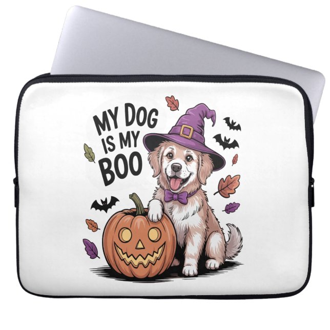 Min Hund är My Boo Halloween Laptop Fodral (Framsidan)