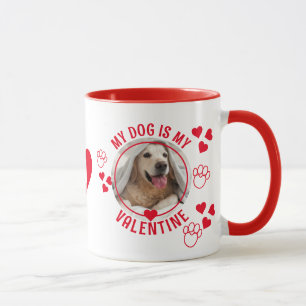 MIN HUND ÄR MY VALENTINE Photo Monogram Mugg