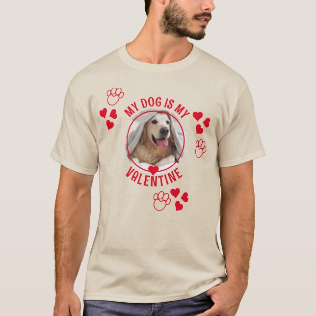 MIN HUND ÄR MY VALENTINE Photo Unisex T Shirt (Framsida)
