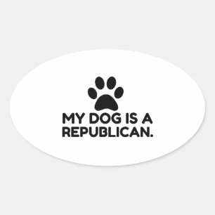 Min Hund är republikansk Ovalt Klistermärke