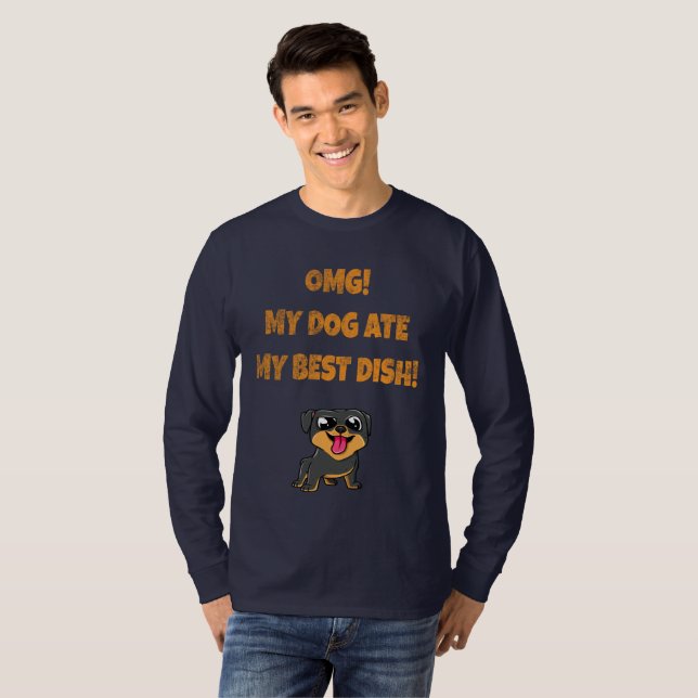 Min hund åt min bästa matslogan t shirt (Hel framsida)