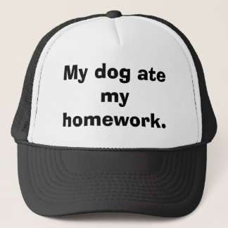 Min hund åt min homework. keps