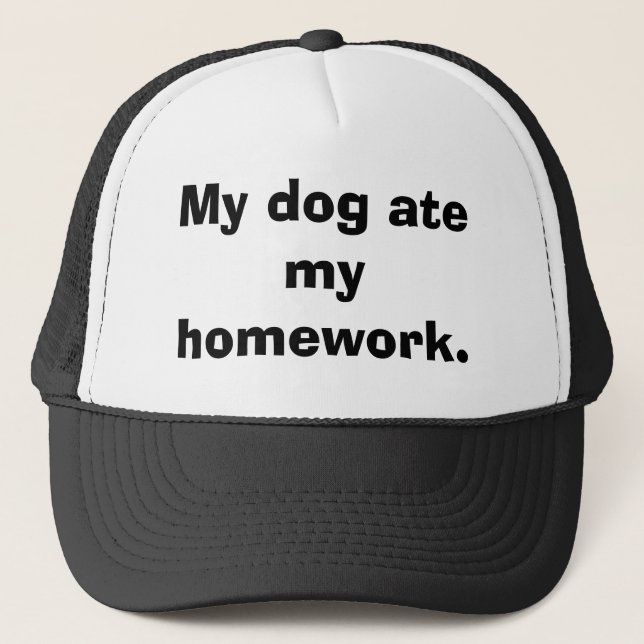 Min hund åt min homework. keps (Framsida)
