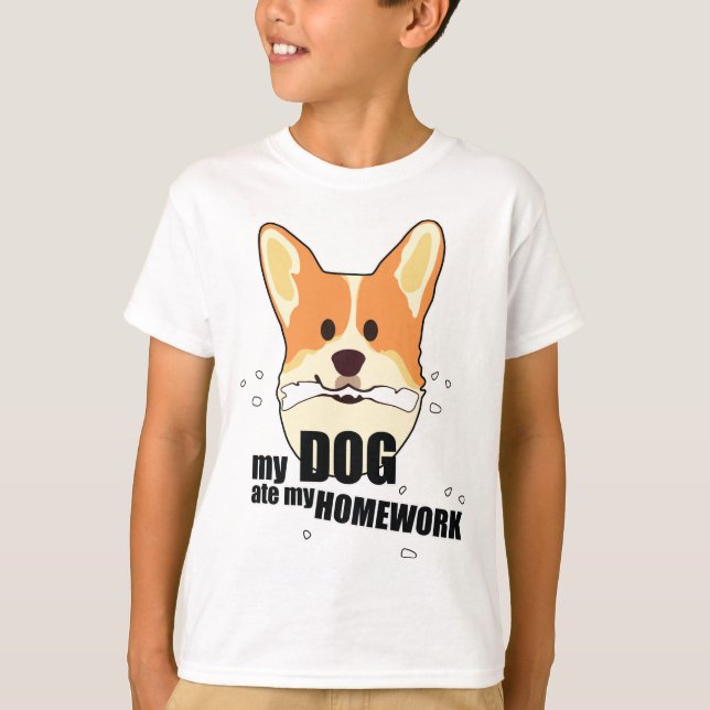 Min hund åt min läxa t shirt (Framsida)
