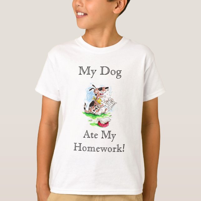 Min hund, åt min skjorta för läxa T Tee (Framsida)