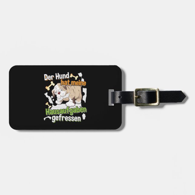 Min hund åt mina läxor - Tysk citat Bagagebricka (Horisontell Framsida)