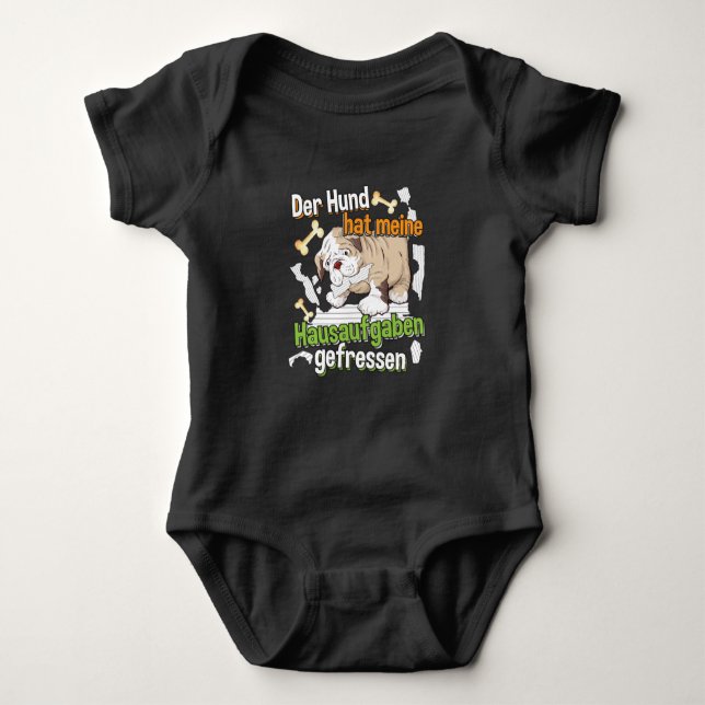 Min hund åt mina läxor - Tysk citat T Shirt (Framsida)