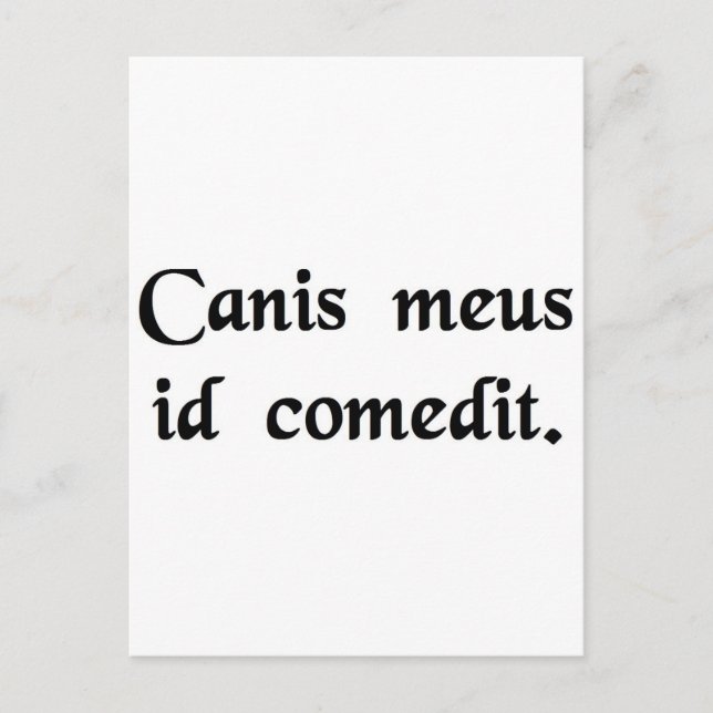 Min hund åt upp det. vykort (Framsida)