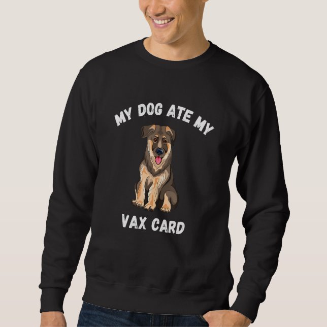 Min Hund Ats min Vax Card-Hund Vaxxer Lång Ärmad Tröja (Framsida)