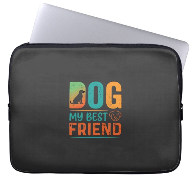 Min hund bästa vän retrodesign laptop fodral (Framsidan)