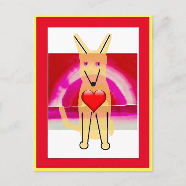 Min hund Buddy och hjärta, vykort (Framsida)