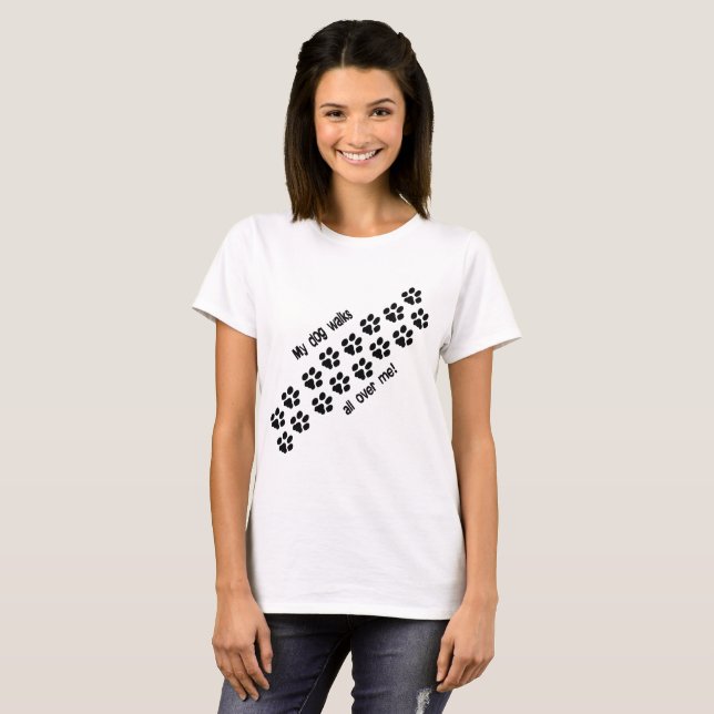 Min hund går tee shirt (Hel framsida)