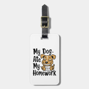 Min hund gör mina läxor bagagebricka