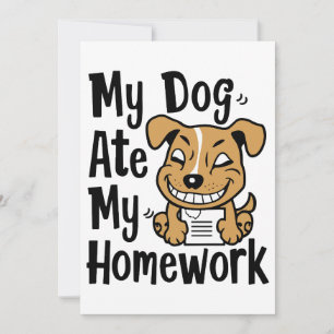 Min hund gör mina läxor inbjudningar