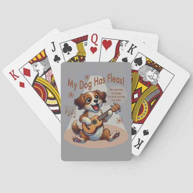 Min Hund har Fleas Ukulele Tuning Sång Casinokort (Baksidan)