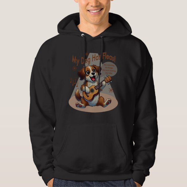 Min Hund har Fleas Ukulele Tuning Sång Hoodie (Framsida)