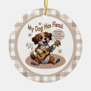 Min Hund har Fleas Ukulele Tuning Sång Julgransprydnad Keramik