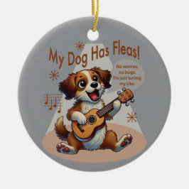 Min Hund har Fleas Ukulele Tuning Sång Julgransprydnad Keramik