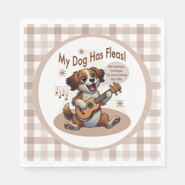 Min Hund har Fleas Ukulele Tuning Sång Pappersservett (Framsidan)