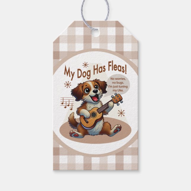 Min Hund har Fleas Ukulele Tuning Sång Presentetikett (Framsidan)