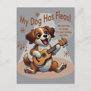 Min Hund har Fleas Ukulele Tuning Sång Vykort