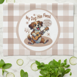 Min Hund Har Loppor Ukulele Stämsång Kökshandduk